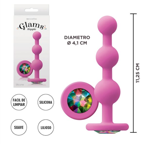 Dilatador anal con joya arcoíris