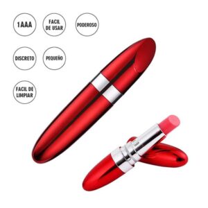 Estimulador de clítoris rojo con forma de lápiz labial Tucana