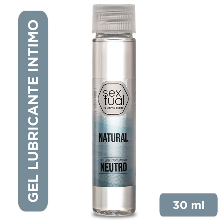 Gel Lubricante Neutro Sextual 30ml, de base acuosa, hipoalergénico y con alto poder de lubricación. Compatible con látex, ideal para zonas erógenas. Sin aroma ni residuos.