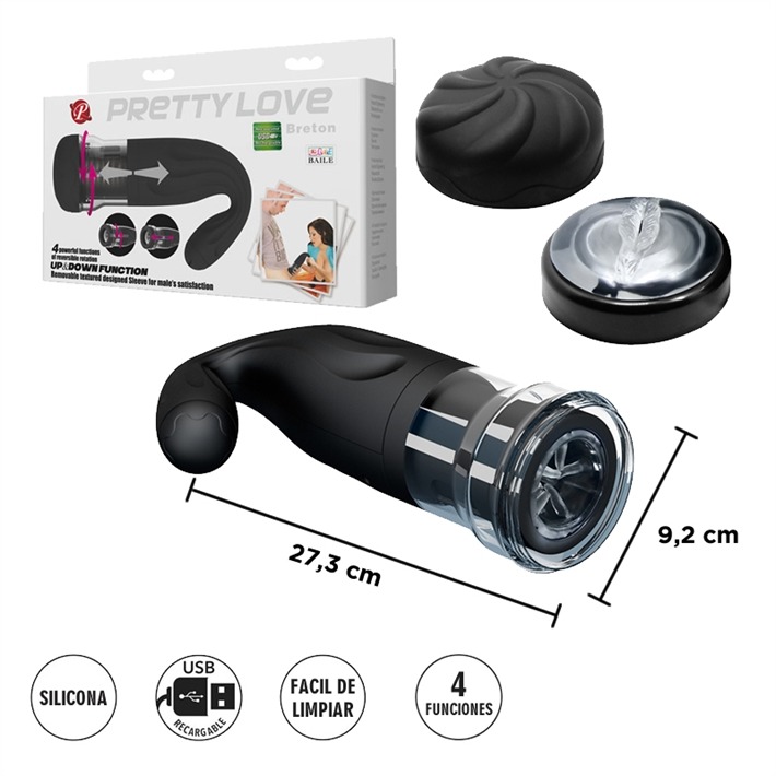 Masturbador Automático Pretty Love Breton BM-00900T45-1 con Rotación y Thrusting USB